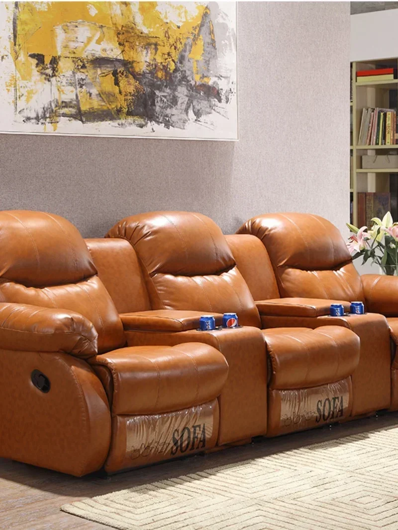 First class electric function cabin Video room sofa Private villa Home theater seat video room leather sofa