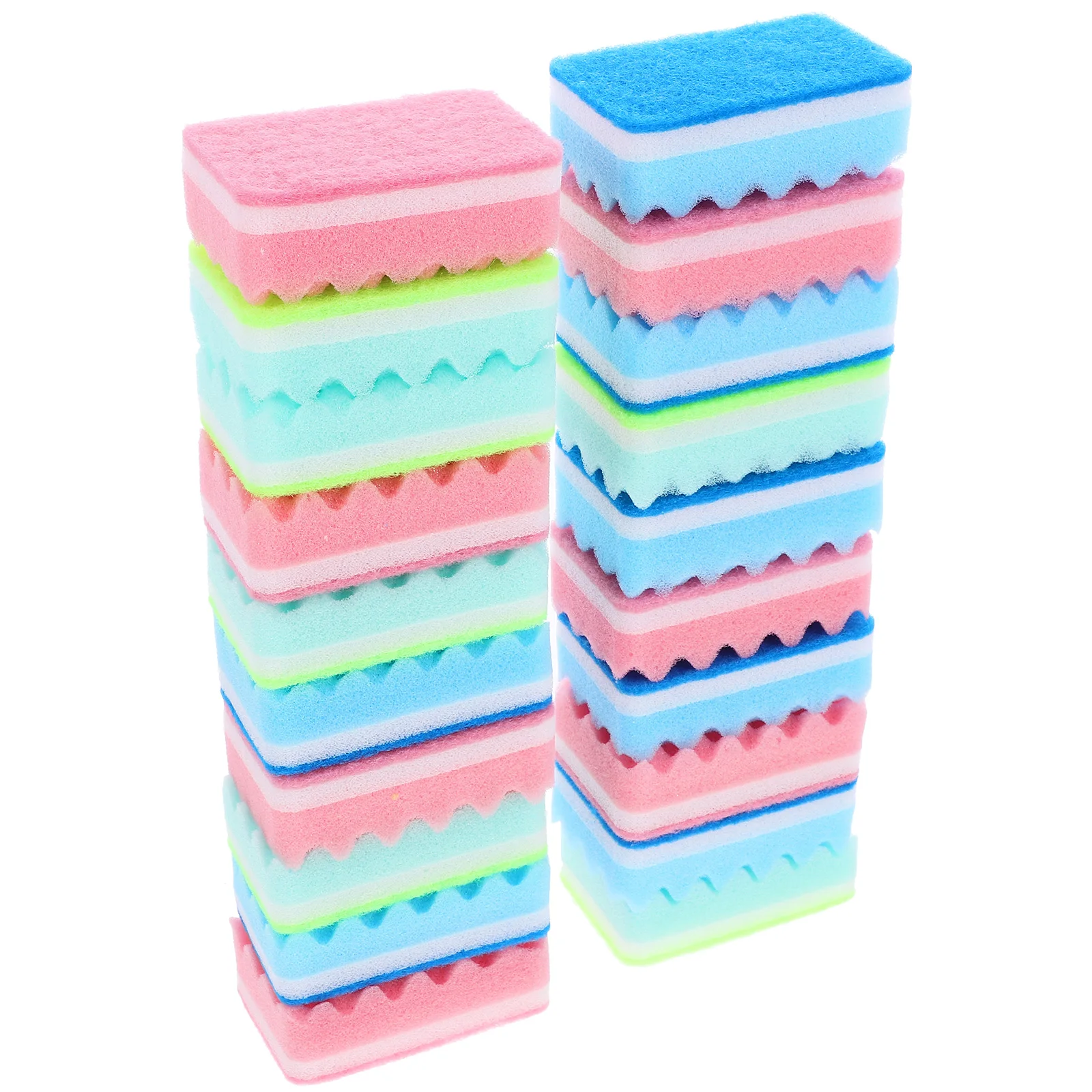 

20pcs Sponge Dish Sponges Kitchen Scrub Pads Wash Dishes Pots Dish Sponge Sinks Pans Mixed Color Household Use
