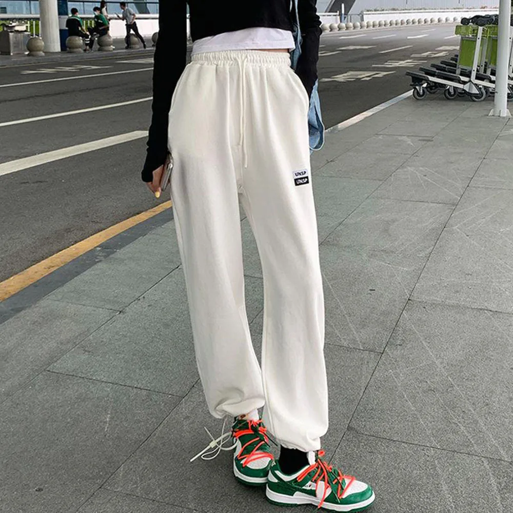 

2024 Autumn Spring Korean Sweatpants For Women Casual Harem Pantalones Female Letters Ptint Loose Trousers High Waist Long Pants