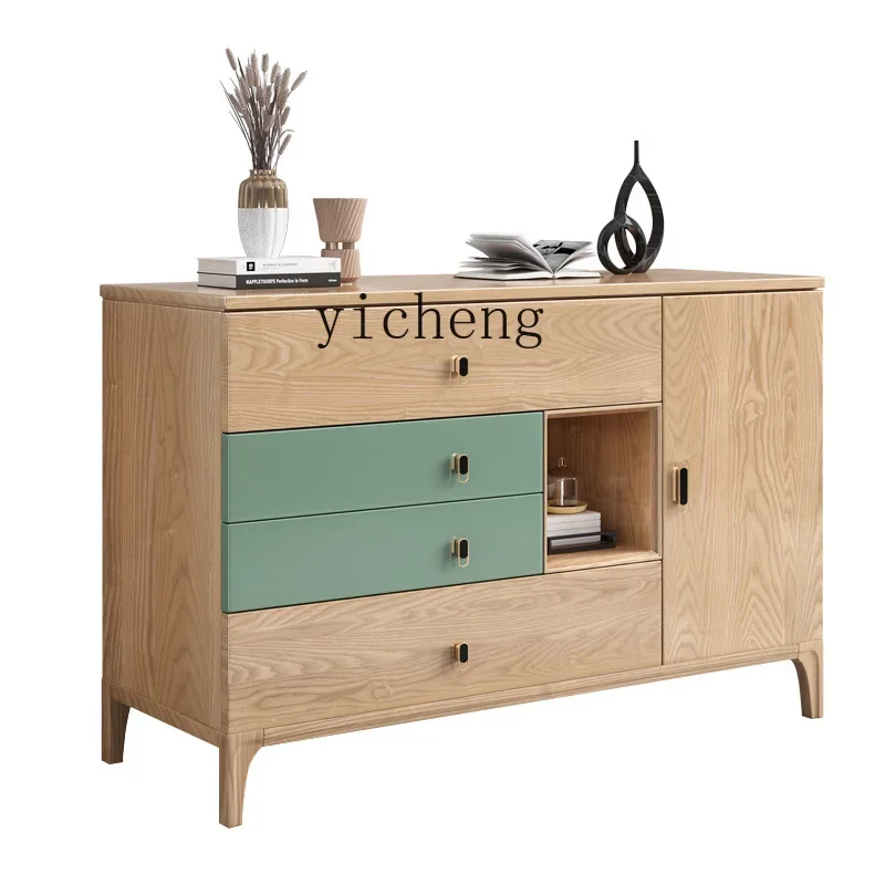 

XL Living Room Solid Wood Four-Bucket Locker Bedroom Furniture Modern Minimalist Drawer Storage Large Cabinet Furniture