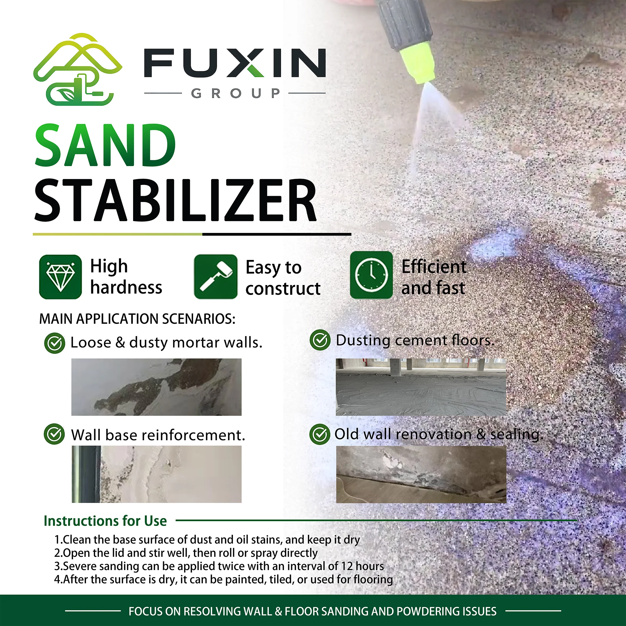 

Sand Stabilizer Dust Control Soil Hardener for Ground Road Surface Concrete Sealer