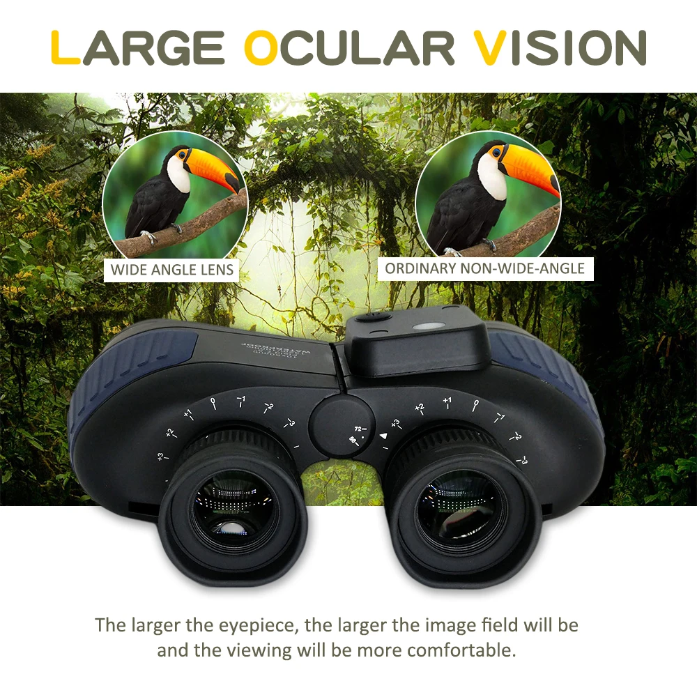 Marine Binoculars 10x50 Night Vision Binoculars with Rangefinder Compass for Long Distance Observation