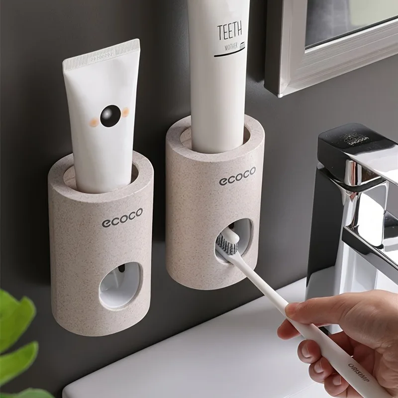 

Self-Adhesive Toothpaste Dispenser, No Drilling Automatic Squeezer, Easy Clean Wall-Mounted for Bathroom