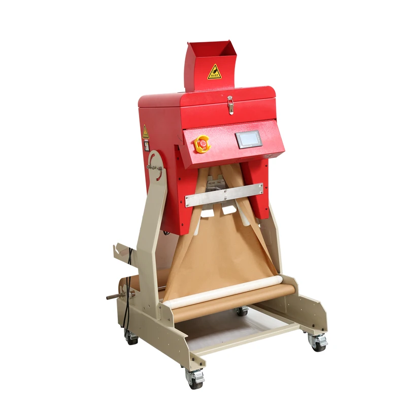 Automated form operating  highly enfiency kraft paper cushion machine with red color for void  filling the kraft cushion paper