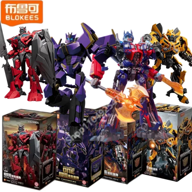 BLOKEES Transformers LED juguetes de bloques de construcción Optimus Megatron Prime Sentinel Prime Scourge figura de acción de Anime película muñeca Juguetes
