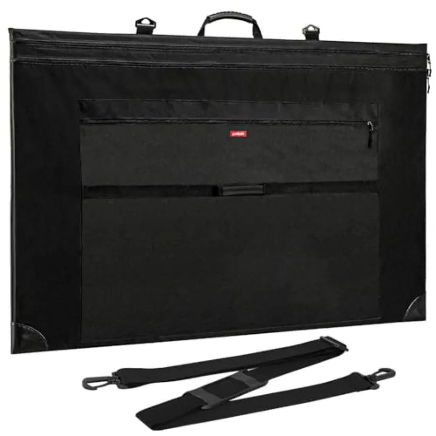 

Light Weight Art Portfolio Bag Etra Large Art Portfolio Case with Detachable Shoulder Strap Leather Corners Carryg Storage Case