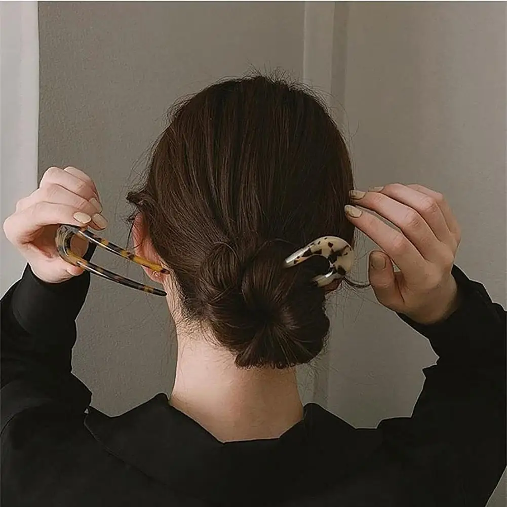 

Updo Hair Stick Stylish Acrylic Hair Stick for Women U-shaped Bun Hairpin with Secure Fixation Elegant Hair Styling for Updos