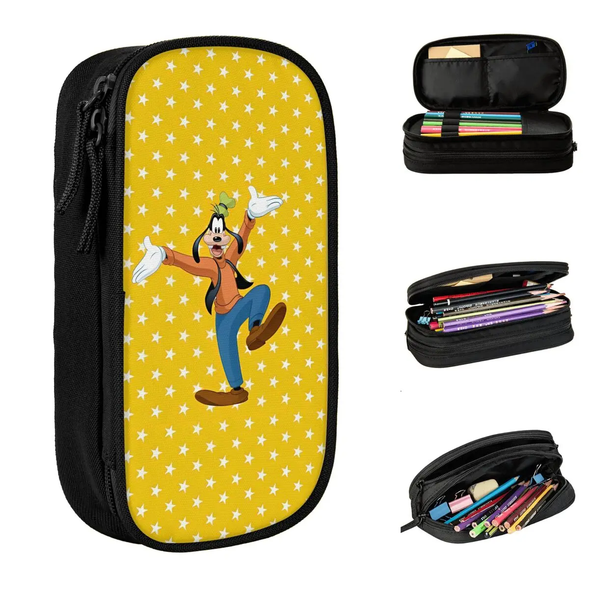 Goofy Goof Cartoon Cute Pencil Case Lovely Mickey Mouse Friend Pen Box Bags Student Large Storage School Supplies Gifts Box