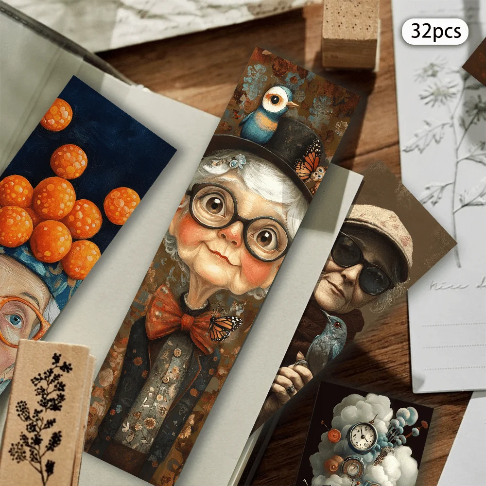 32 Stück, lustige Lesezeichen mit Motiven aus der Serie „Alter Mann“, Weihnachten, Lehrergeschenk, Geschenke zum Schulanfang, kreative künstlerische Designs