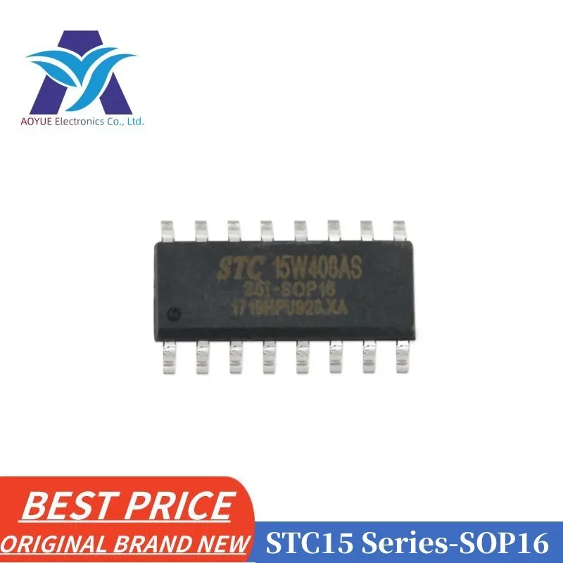 STC15W408AS-35I-SOP16 15W408AS 35I-SOP16 51 Series 2.5Vto5.5V 8KB FLASH 512 byte STC15 Series microcontroller MCU microprocessor