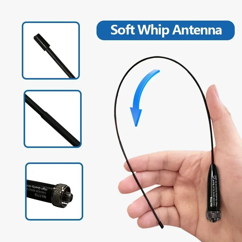 RH771S SMA-Female Ultrafine Antenna Long Range 144/430Mhz For Baofeng UV-82 UV 5R Quansheng UV-K5 UV-K6 Walkie Talkie Accessory