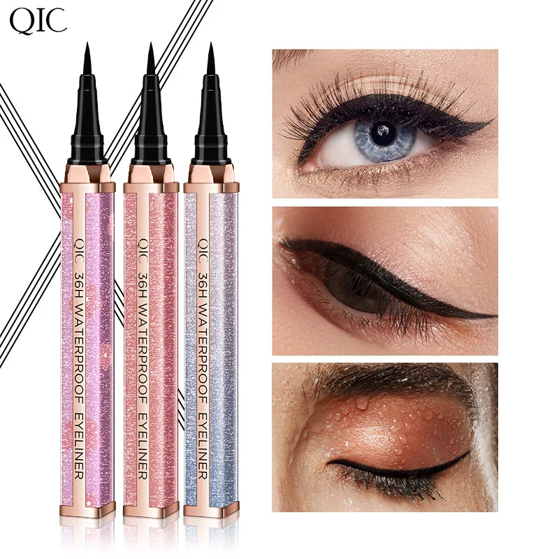 QIC Starry Sky Liquid Eyeliner Black - 1PCS Fine Tip Waterproof Quick-Dry Smudge-Proof Beginner-Friendly Cosmetics 2 Colors New
