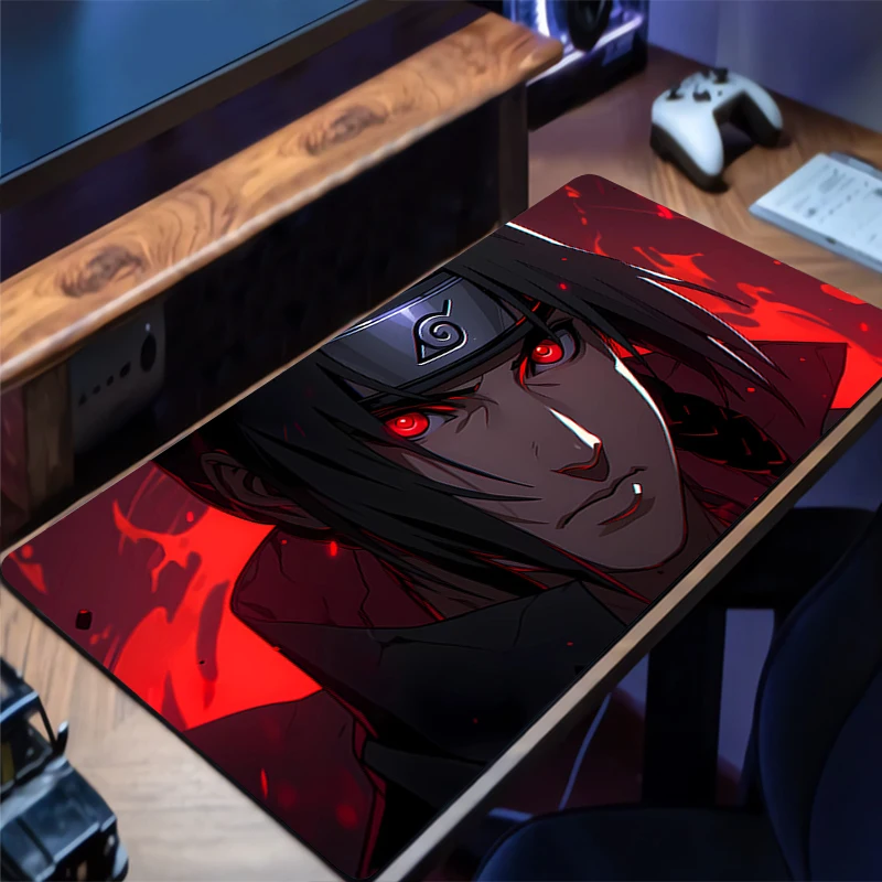

Mouse Pad Gamer Anti-slip Anime Naruto Itachi Uchiha Desk Mat Gaming PC Accessories Tablet Pad HD Mousepad Extended Keyboard Mat