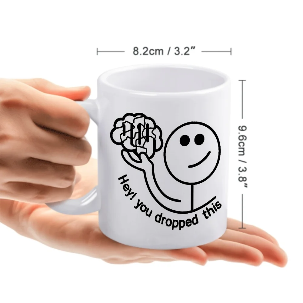 1pc, a Cheerful Stickman Design on an 11Oz Ceramic Coffee Mug Suitable for Restaurants And Businesses, Great