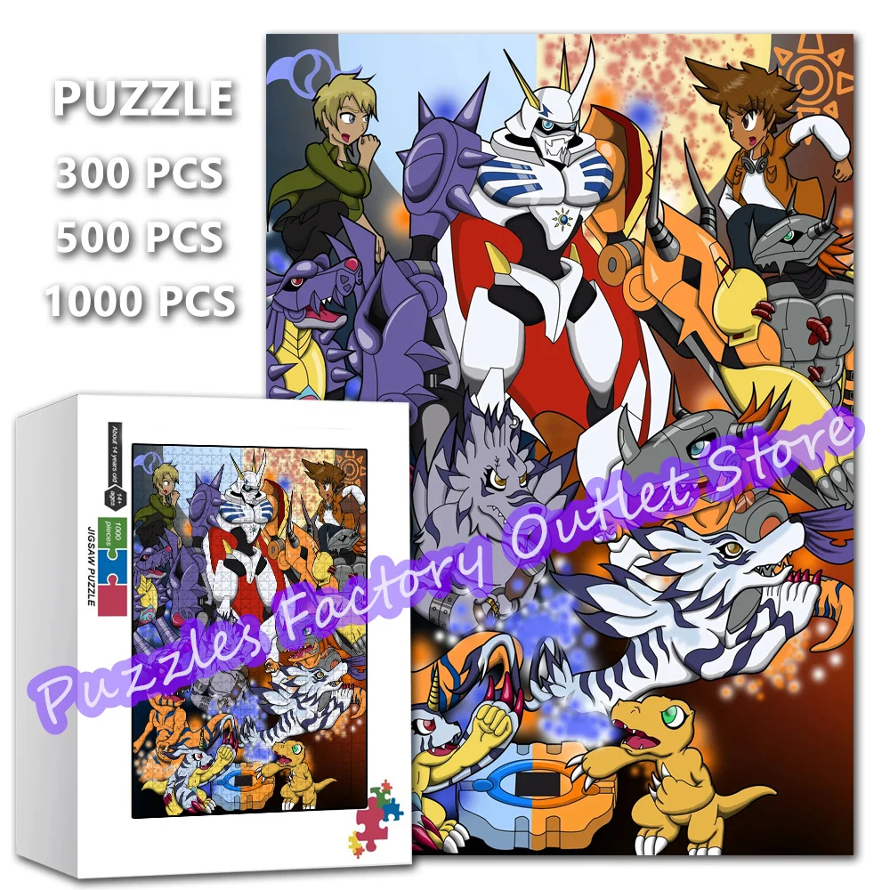 

300/500/1000 Pieces Digital Monster Jigsaw Puzzles Digimon Adventure King of Tamers Anime Cartoon Print Puzzle for Kids Gifts