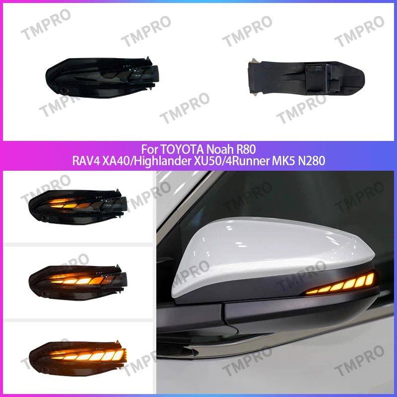 Side Rear Mirror Light For Toyota Noah R80 RAV4 XA40 Highlander XU50 2010-2019Car Dynamic Turn Signal Lamp Indicator Blinker