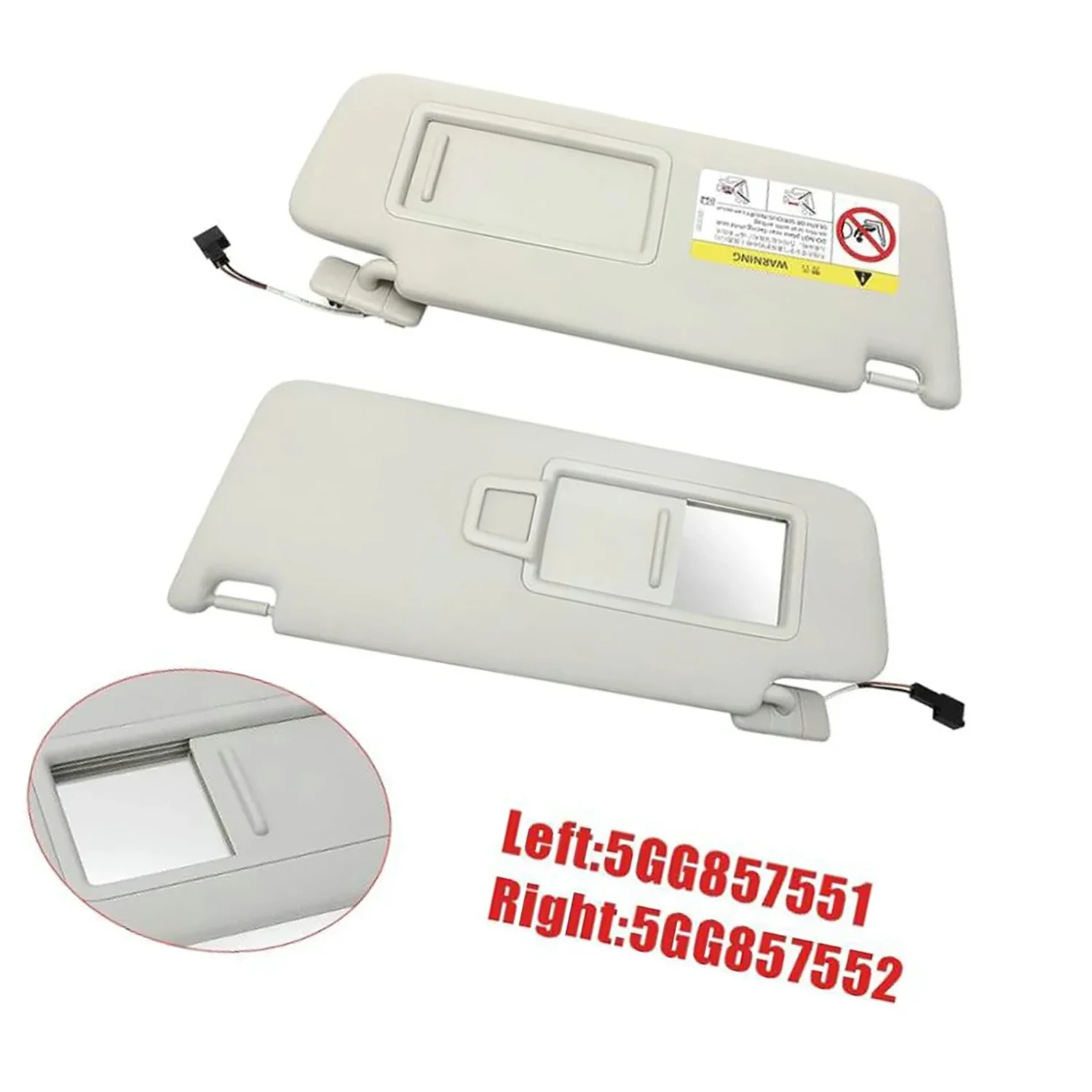 2Pc Front Sun Visor Panel With Makeup Mirror 5GG857551 5GG857552 For Golf 7 Jetta MK7 Passat B8 T-Cross Sun Visors Interior Part