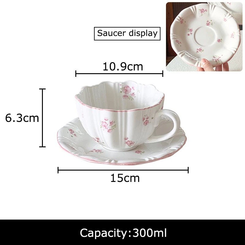 Europese Roze Kersenbloesems Mokken Porseleinen Kop & Schotel Servies Koffiemok Eettafel Afternoon Tea Theekopje Vruchten Sap Cup