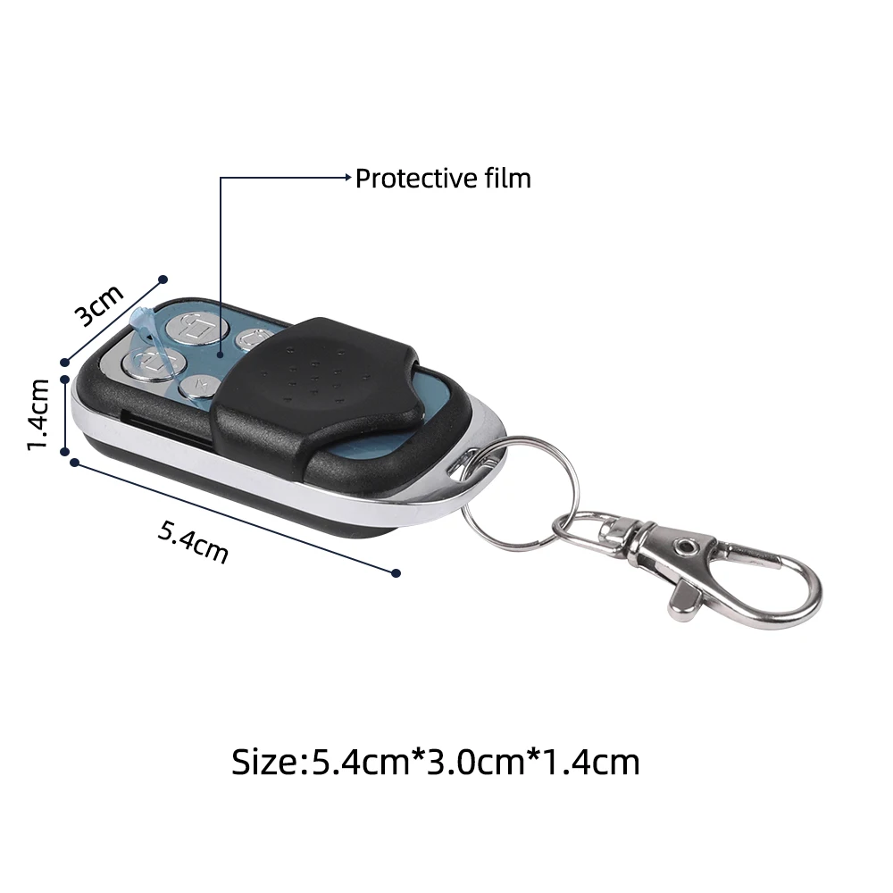 443mhz 4CH Remote Control Duplicator Key Fob Distance Remote Control 433.92MHZ Clone For Garage Door Gate With 12V 27A Battery