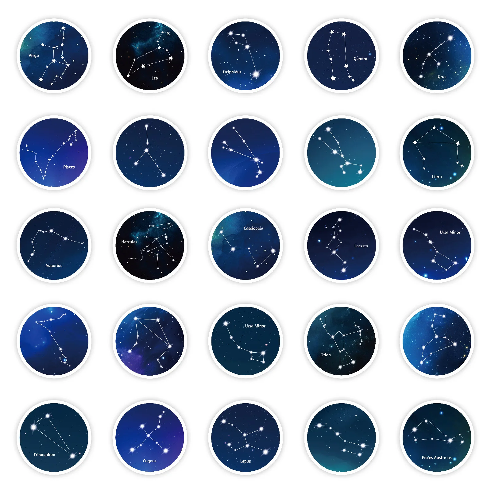 10/30/50 قطعة كوكبة السماء الليلية الكتابة على الجدران ملصق ضوء النجوم الفن الحد الأدنى نمط الكرتون ملصق مائي دفتر الهاتف الغيتار لعبة طفل #5