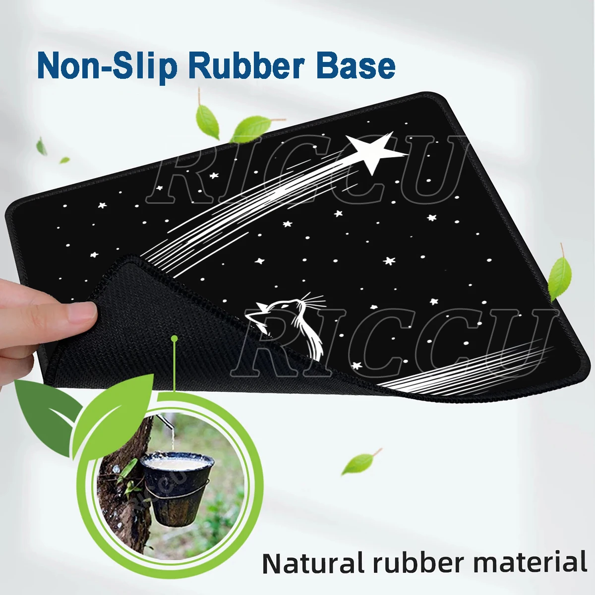 أسود أبيض القط ماوس الوسادة الصغيرة بساطتها مكتب الملحقات الكمبيوتر حصيرة مكتبية عدم الانزلاق المطاط الجدول الوسادة الرياضة الإلكترونية السجاد XS البساط #5