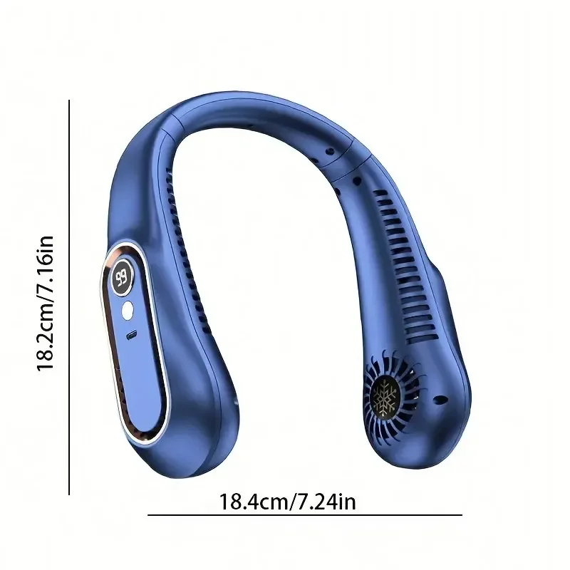 Mini ventilatore da collo appeso ventilatore freddo portatile ventilatore sportivo estivo elettrico collo regolabile a 5 velocità Dual Camping USB ricaricabile