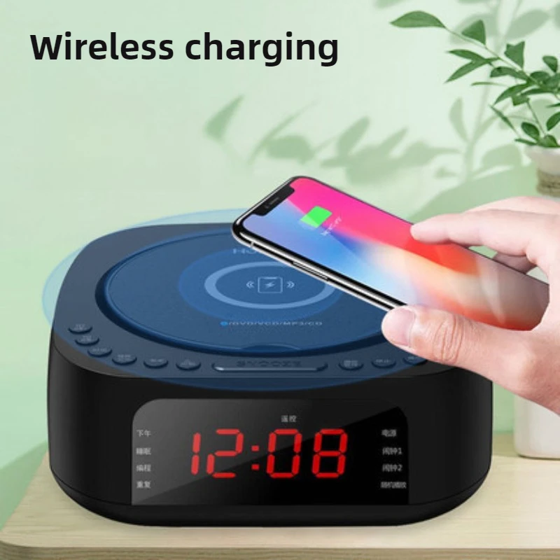Multifunction CD/DVD Player Bluetooth USB Dual Stereo Speakers Clock Display Alarm Clock  Mp3 Player Cd Player Professional