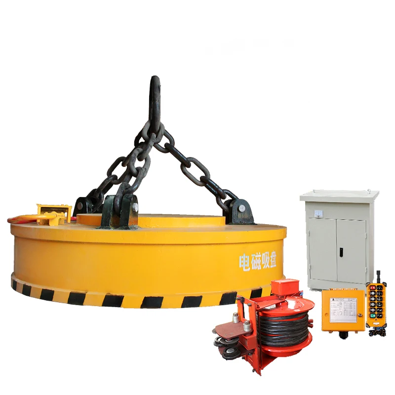 

Hot Sale 1000kg 1.5m 24V Circular Magnetic Scrap Lifting Magnet Electromagnet for Scrap Iron Steel Scraps on Crane and Excavator