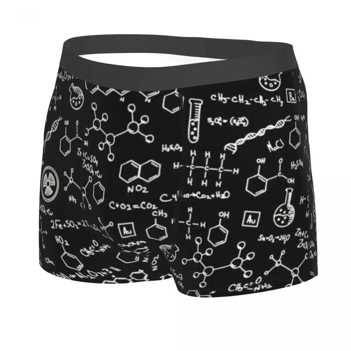 Custom Science Chemistry Pattern Underwear Men Stretch Chemical Lab Tech Boxer Briefs Shorts Panties Soft Underpants For Homme