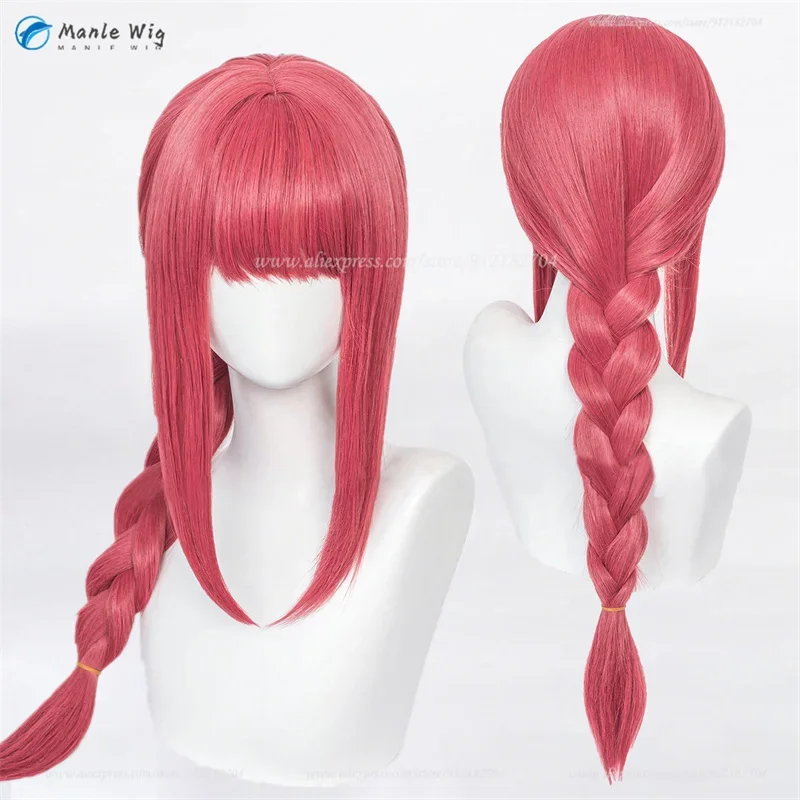 

Makima Cosplay Wig 70cm Long Rose Braids Makima Anime Cosplay Wigs Heat Resistant Synthetic Hair Halloween Women Wigs + Wig Cap