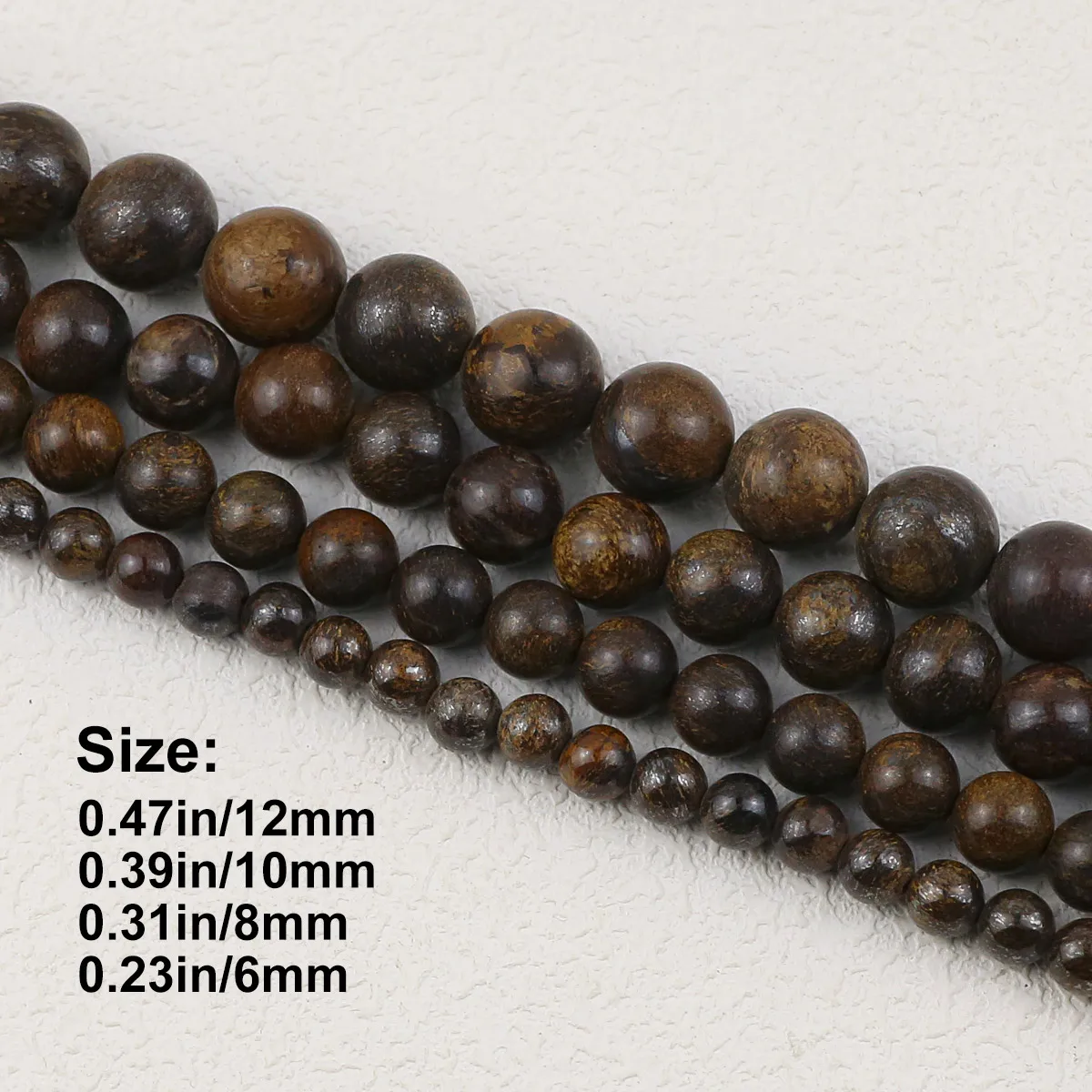 Bronzite Natural Stone Beads 6 8 10 12mm Brown Round Spacer Loose Beads For Jewelry Making DIY Men Charms Bracelet Findings AAAA