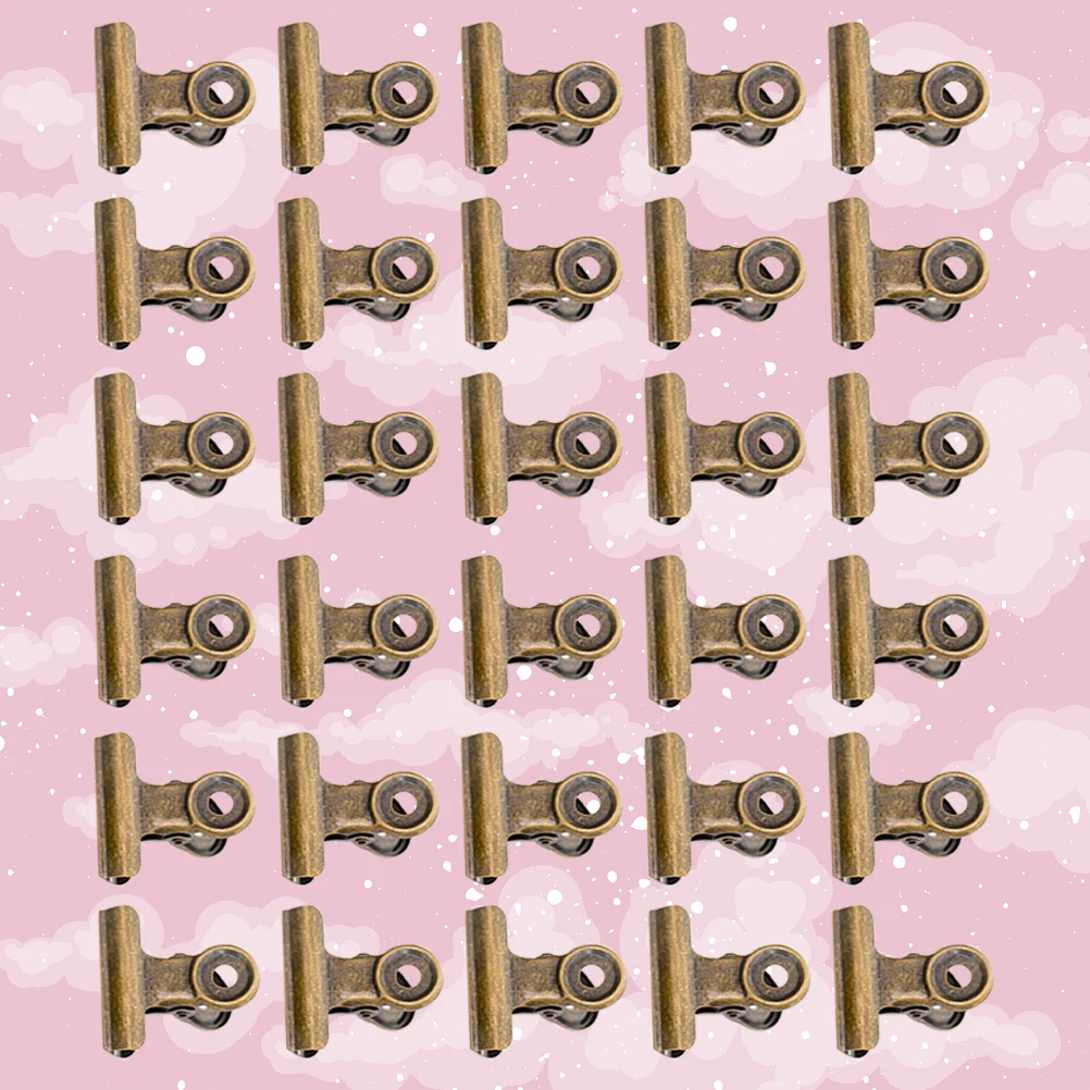 

40 Pcs Round Tail Clips Metal Binder Clips Paper Holder Office Clamp Stationery File Christmas Decor Craft