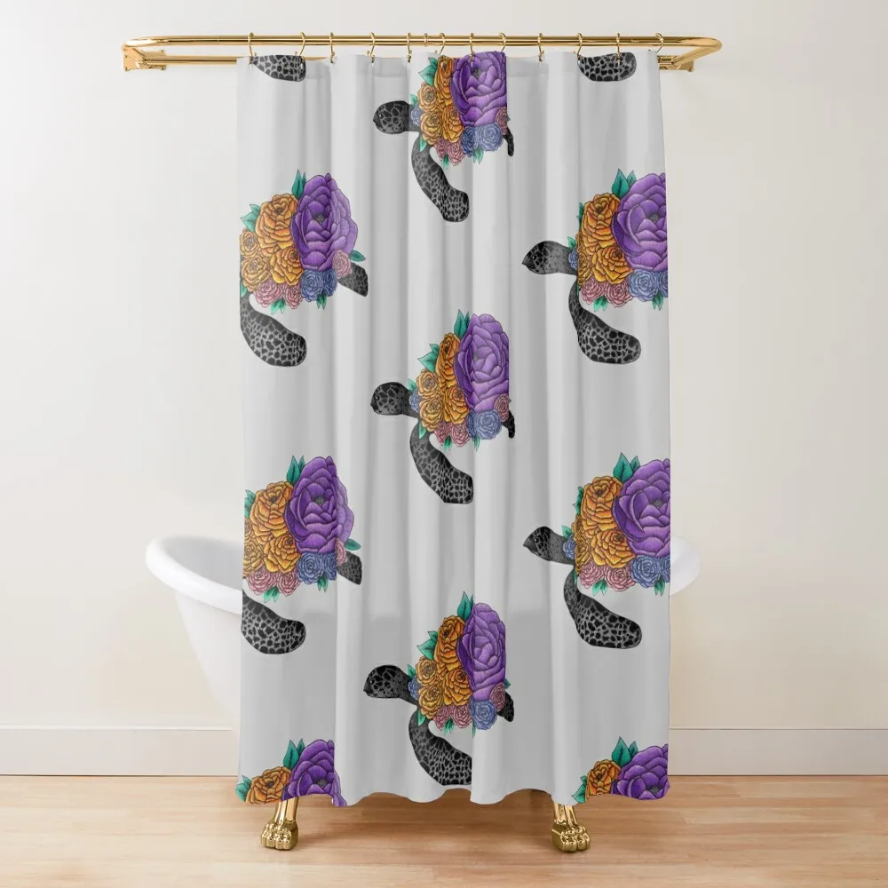 

Floral Turtle Shower Curtain Shower For Bathroom Window Waterproof Bathroom Shower For The Bathroom Curtain