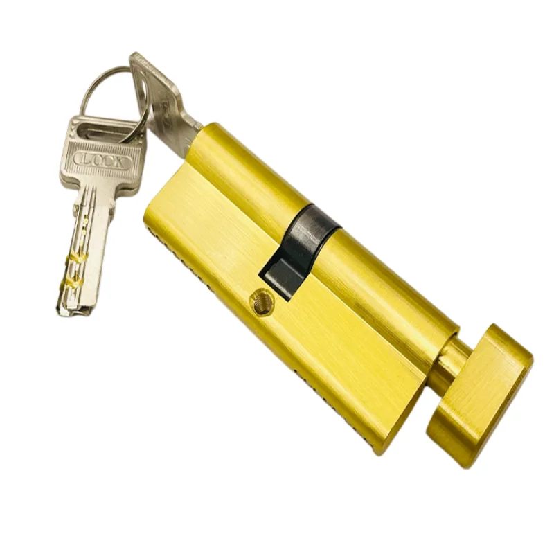 

Цилиндр замка из цельной латуни, штормовая дверь, золотой внешний вид, 80 мм, однооткрытый цилиндр, ключ, европрофиль, внутренний латунный цилиндрический замок