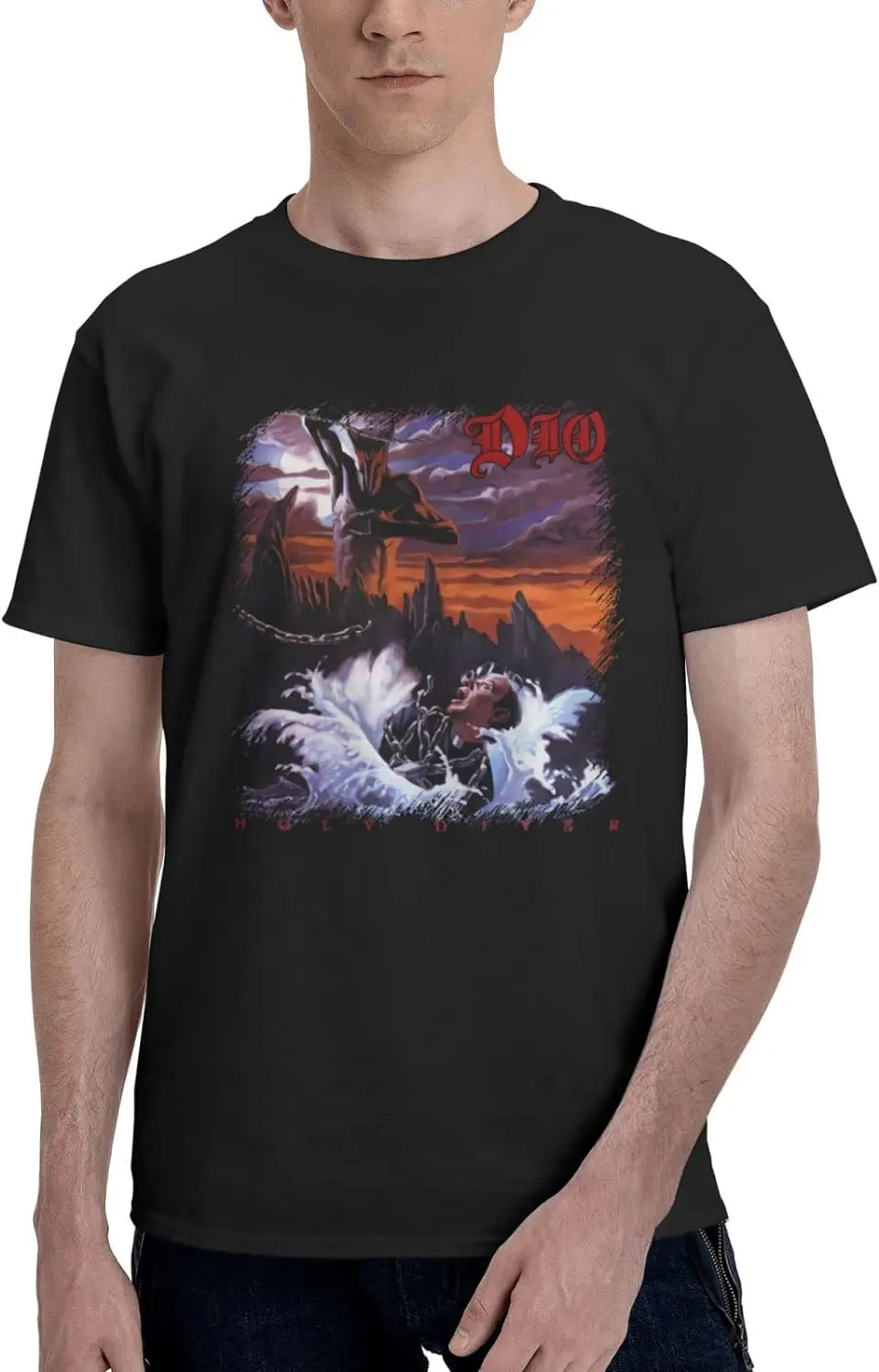 Ronnie James Dio Holy Diver T Shirt Mens Summer Tee Casual Fashion Short Sleeve Tshirt