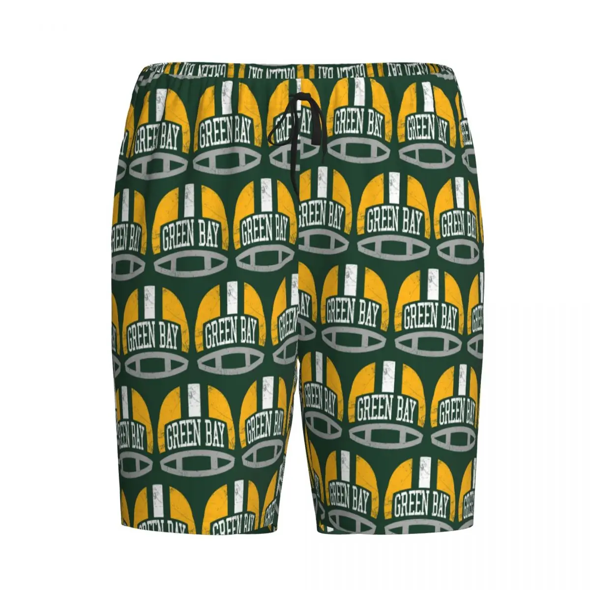 

Кастомный ретро-шлем Green Bay - зеленые шорты, мужские пижамные штаны, брюки для сна, домашняя одежда, нижняя часть пижамы