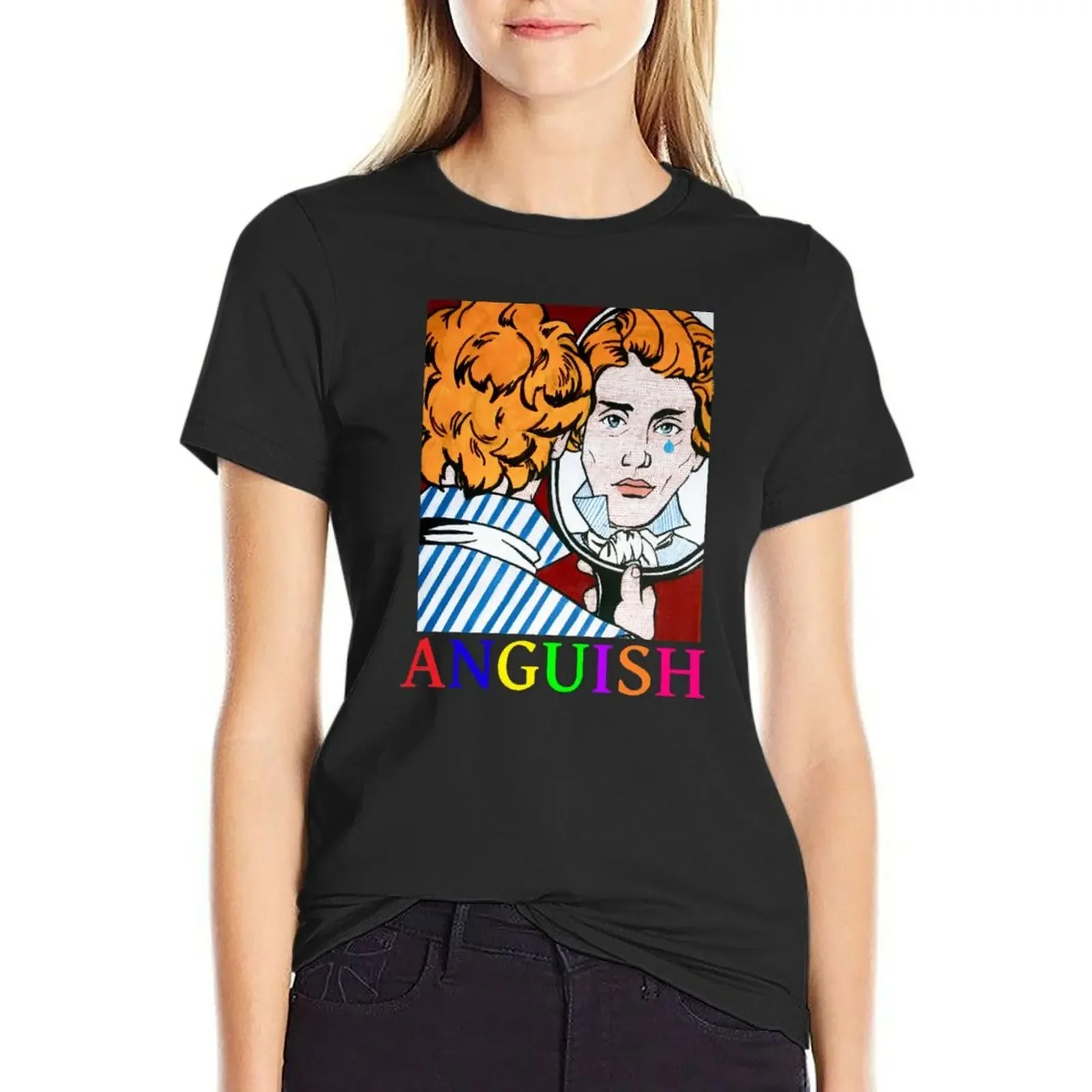 

Kierkegaard Anguish T-Shirt sweat vintage clothes Short sleeve tee summer clothes for Women