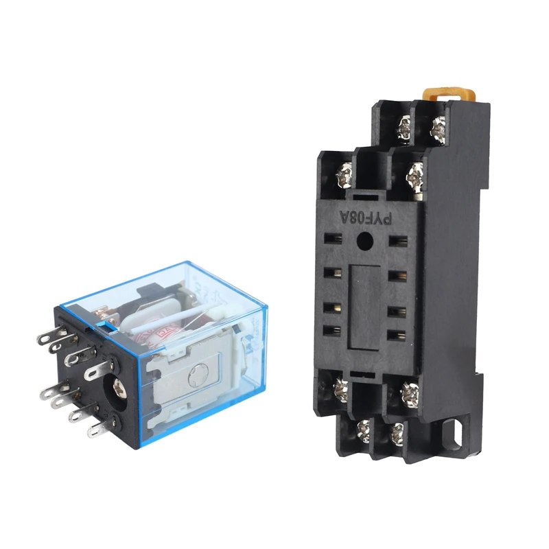 Acコイルdpdt電源リレー、my2nj、8ピン、ソケットベース、ホット、4x、220 v、240v