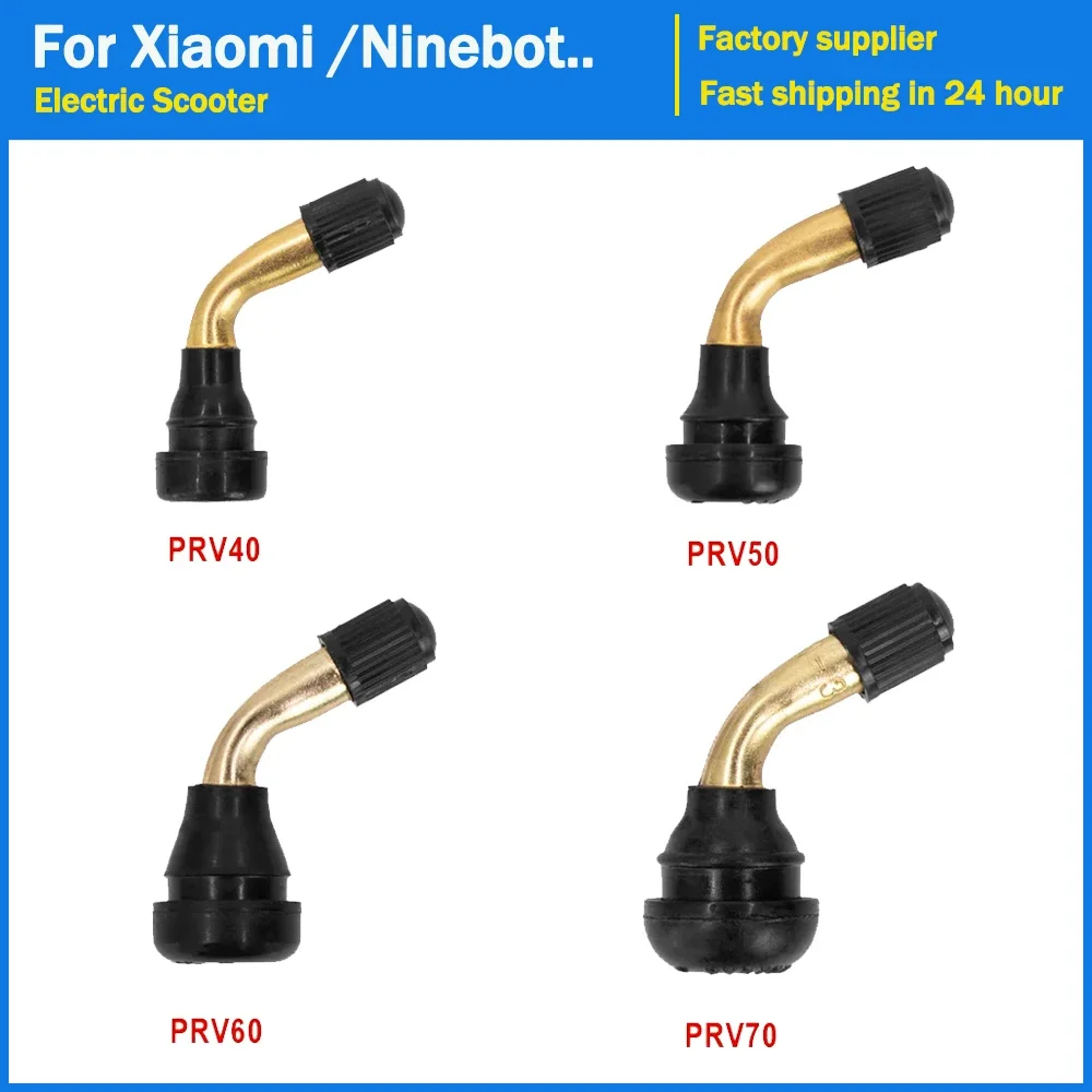 Válvula de neumático Universal para patinete eléctrico Xiaomi/Ninebot PVR50 PVR60 PVR70, válvula de neumático sin cámara, válvula de aire con Base de goma a presión