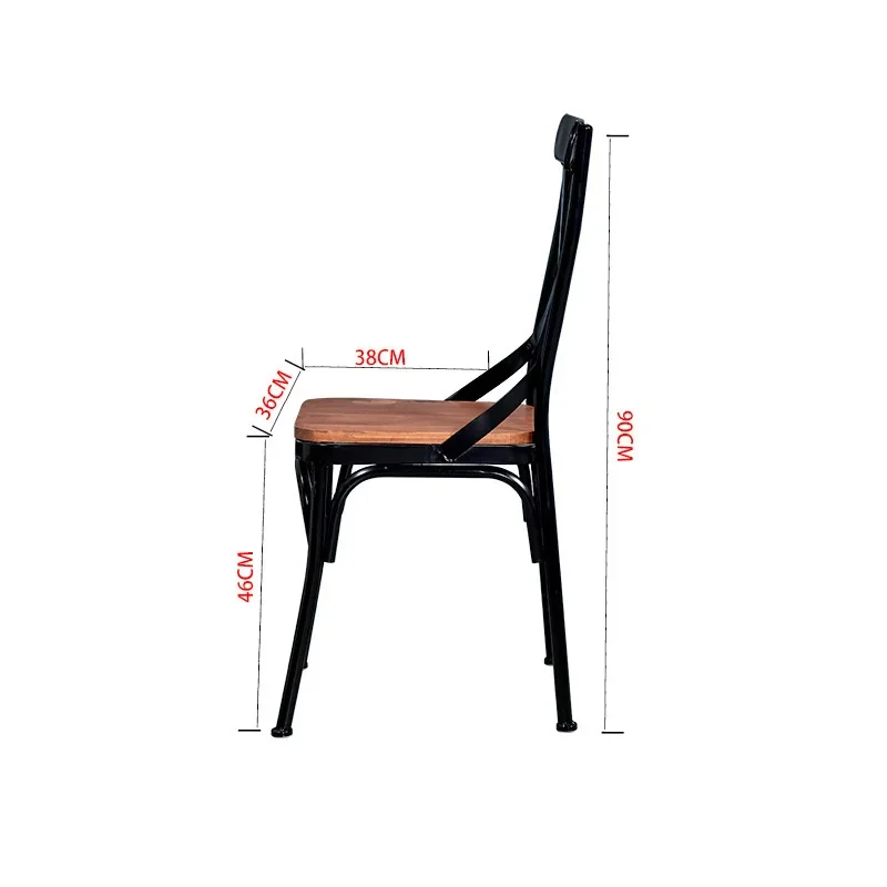 

Classic country creative retro chair barbecue restaurant restaurant wrought iron back dining chair