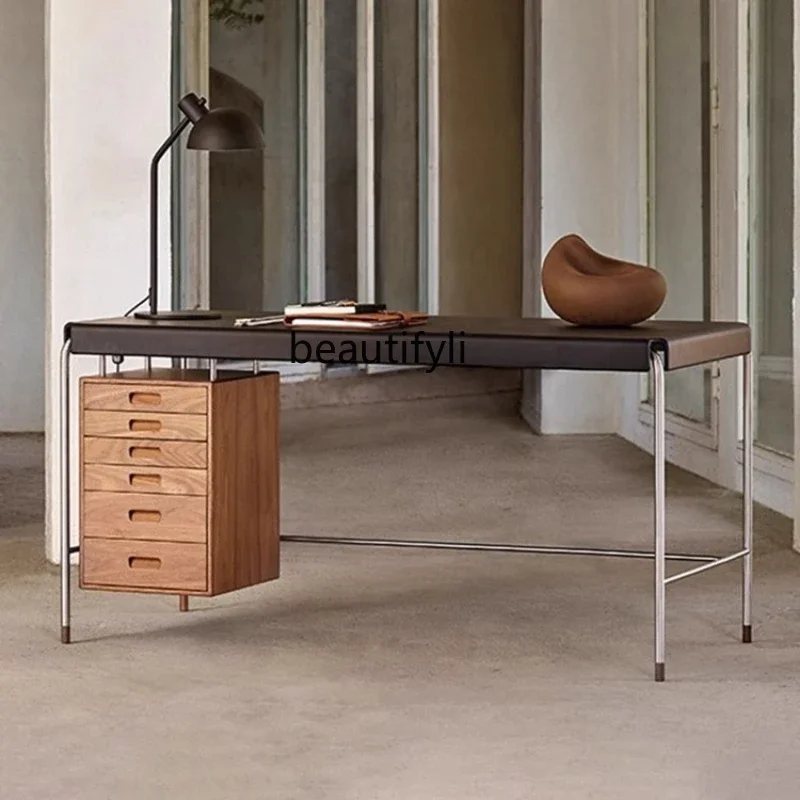 

FMedieval style desk, stainless steel Bauhaus retro desk designer model