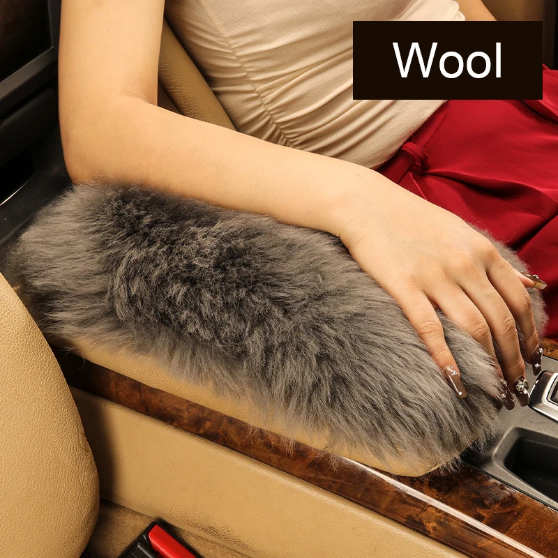 Car Accessories Universal Car Armrest Box Booster Cushion Warm Wool Increase Height Car Central Armrest Mat 35*24cm