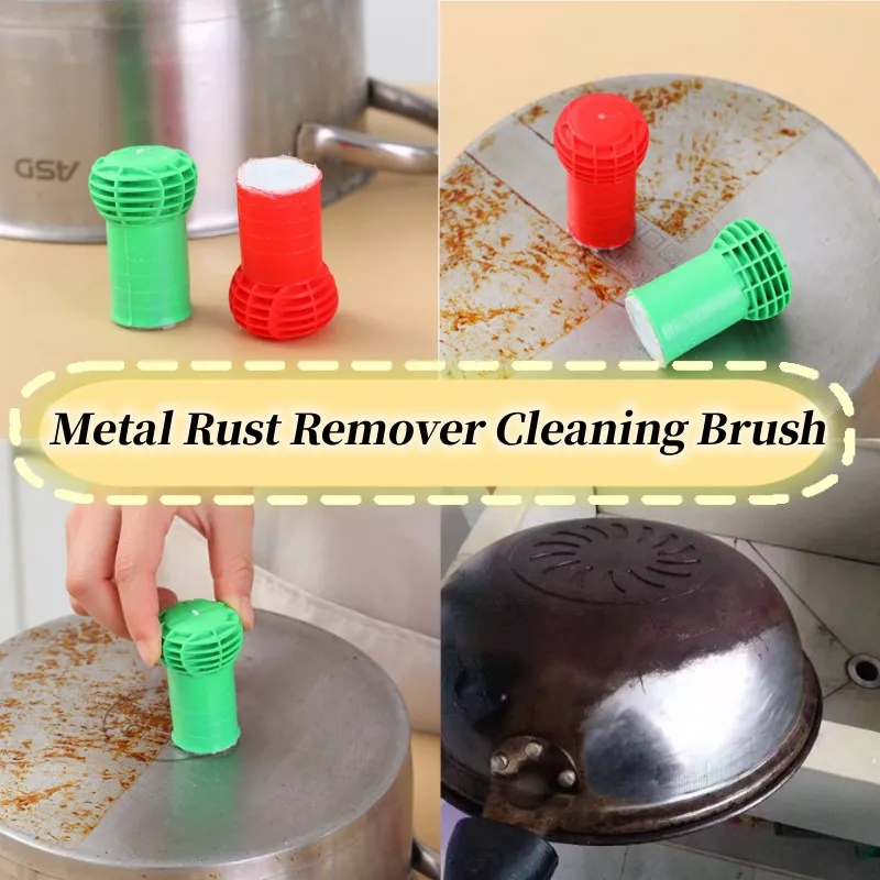 1pc Stainless Steel Rod Rust Remover Stick Metal Cleaning Brush Pot Stove Stain Washing Tool Kitchen Household Clean Accessories