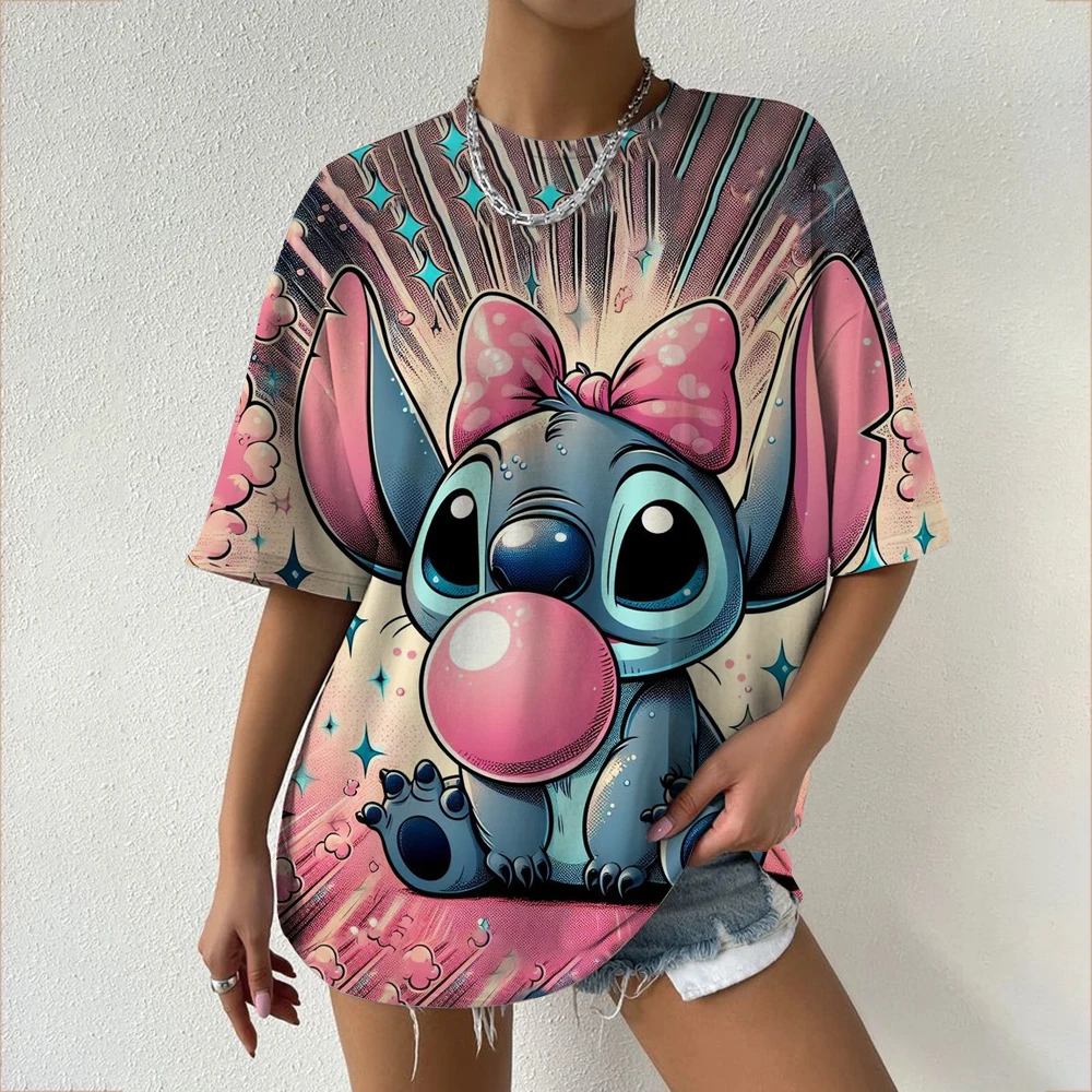 

Футболка для взрослых в стиле Харадзюку с изображением Диснея Y2K, детская одежда для родителей и детей с героями мультфильмов, быстросохнущая футболка с 3D принтом