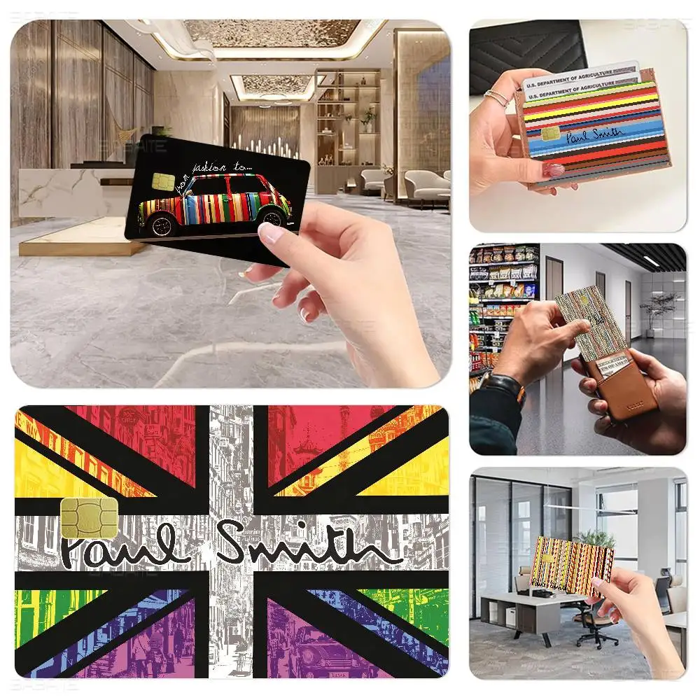 Fashion P-Paul S-Smith Credit Card Skin Stickers For VISA Bank Card Transportation Card Waterproof Sticker Anti-scratch Women