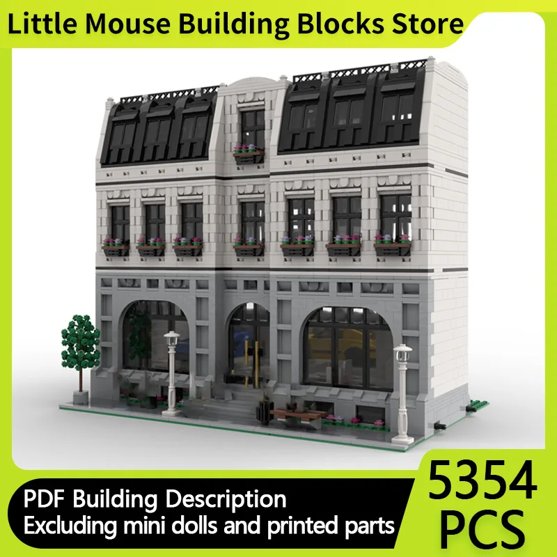 

City Street View Model MOC Building Bricks Luxury Car Dealership Modular Technology Gifts Holiday Assemble Children Toys Suit