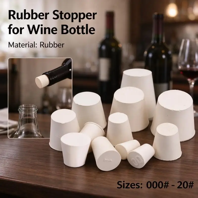 1/5pcs Rubber Wine Botte Stopper Tapered Bung Lab Bottle Sealing Cap Plug