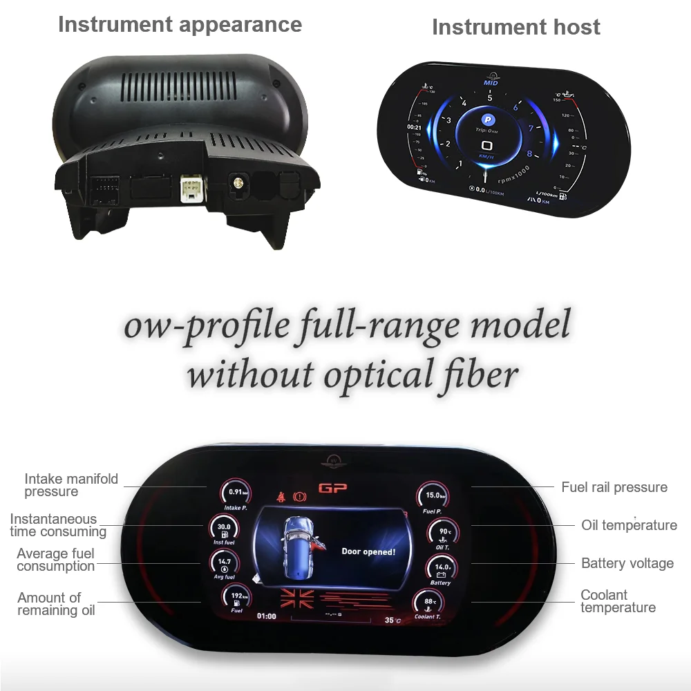 Digital Dashboard For 2014-2023 BMW Mini One Countryman Cooper Clubman HD Display LCD Car Instrument Cluster Four Ul Themes