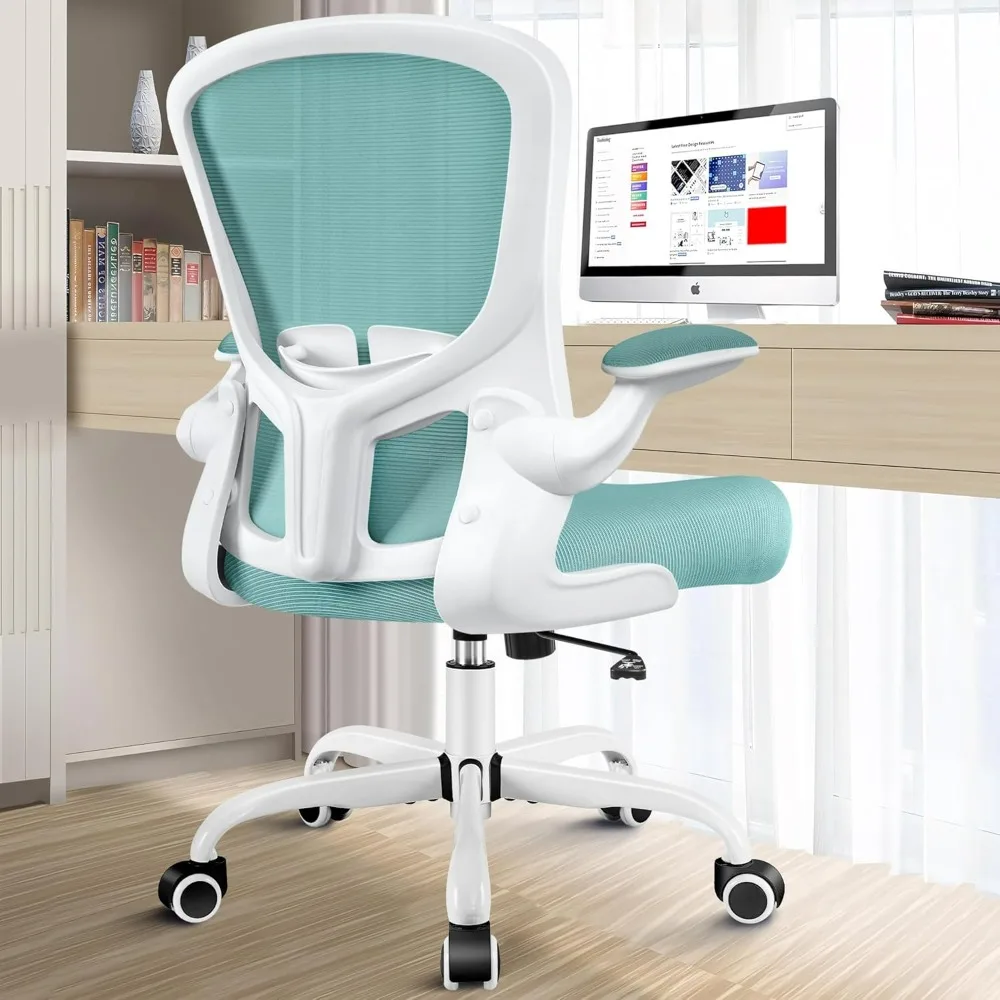 

Ergonomic Office Chair, Lumbar Support Desk Chair with Flip-up Armrest and Breathable Mesh, Height Adjustable Swivel