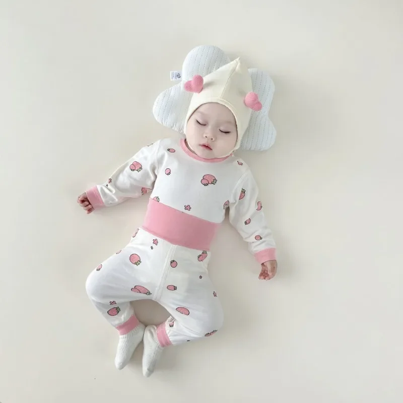 Baby Autumn Clothes Autumn Pants Set Children\'s Underwear Bottoming Baby High Waist Belly Pants Spring New Pajamas Home Wear